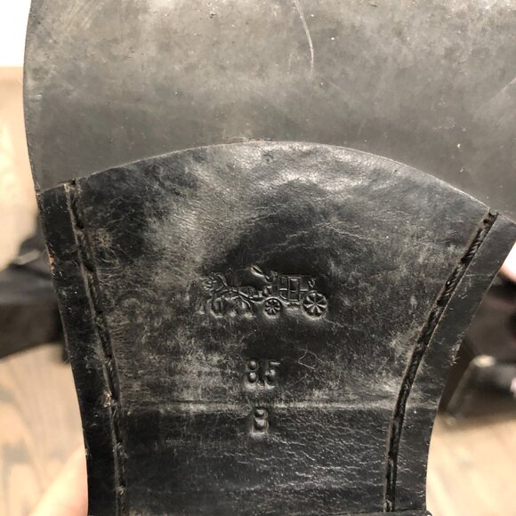 Coach Moto Buckle Boots - Black Pebble Leather - Size 8.5 - Picture 7 of 7